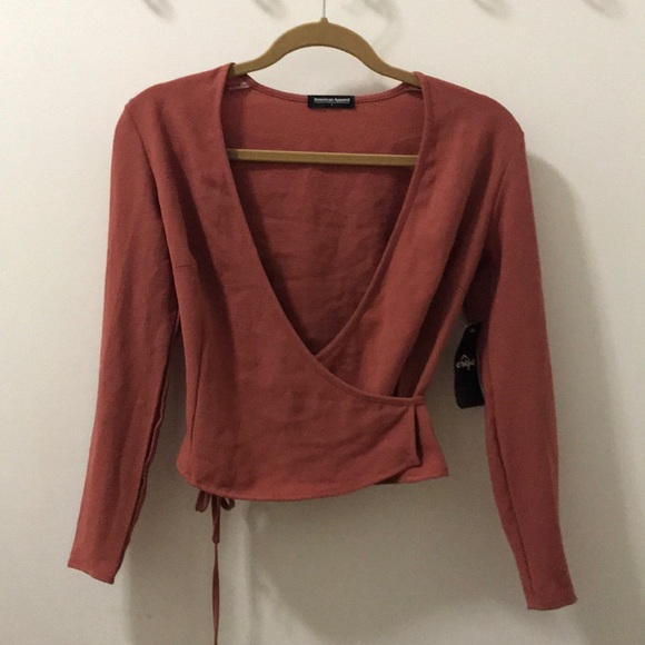 American Apparel Tops - American Apparel Dusty Rose Wrap Blouse